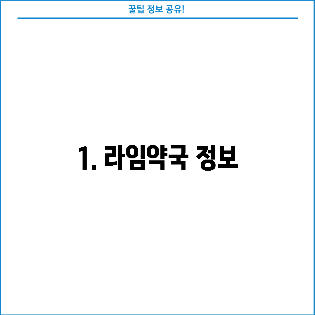 1. 라임약국 정보