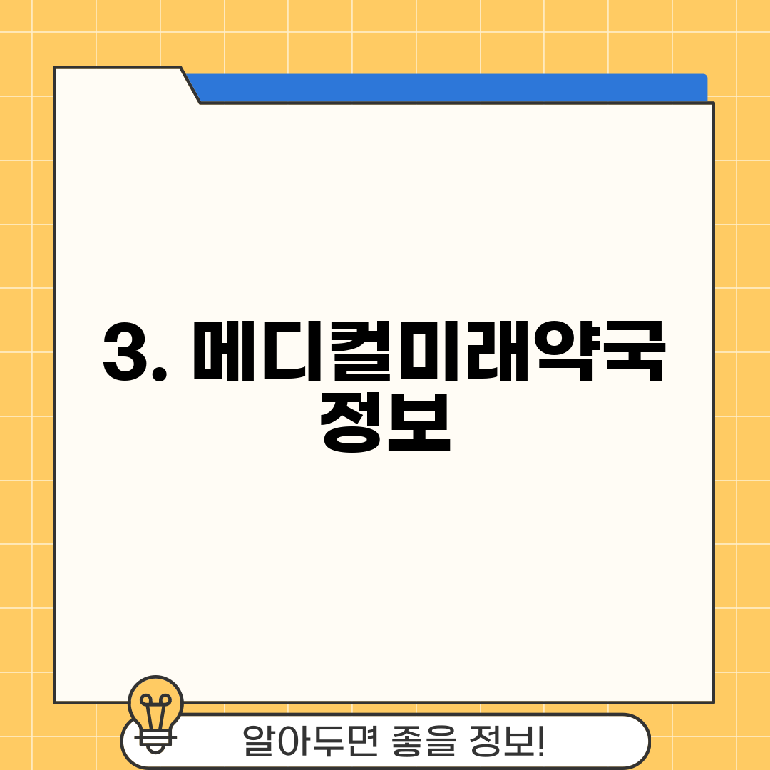 3. 메디컬미래약국 정보