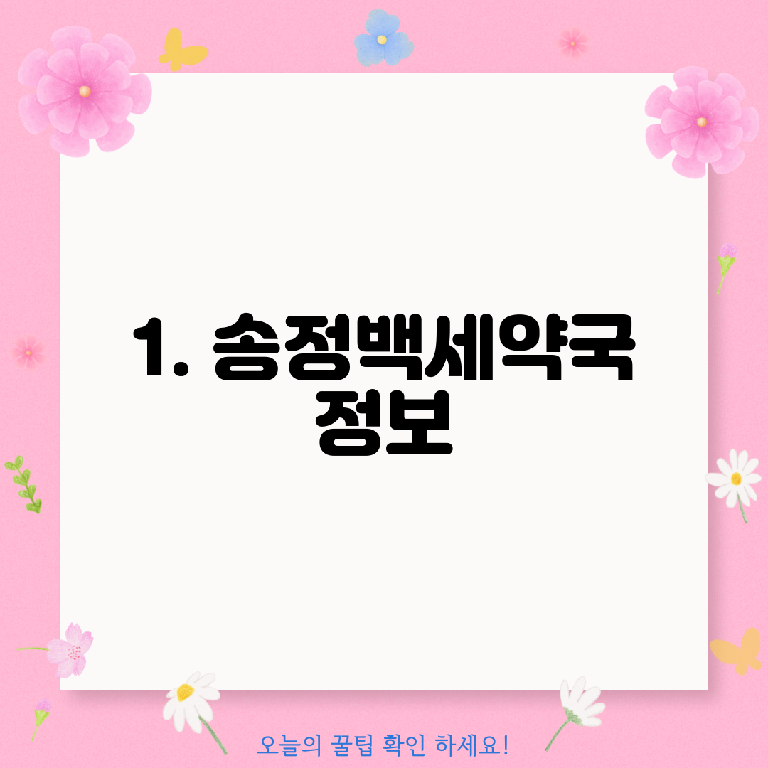 1. 송정백세약국 정보