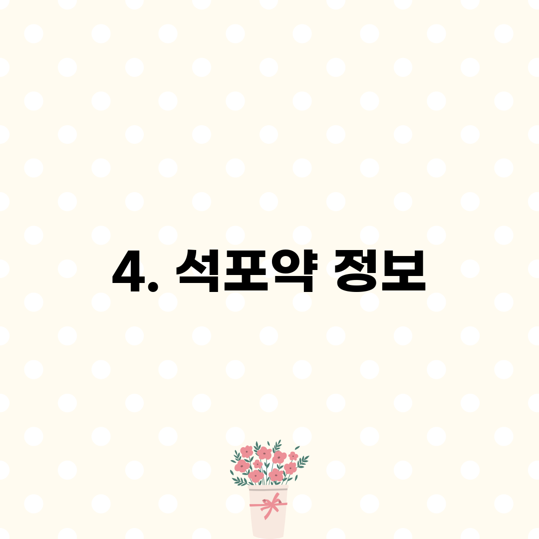 4. 석포약 정보