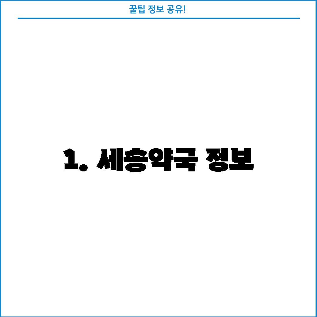 1. 세송약국 정보