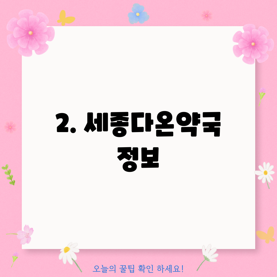 2. 세종다온약국 정보