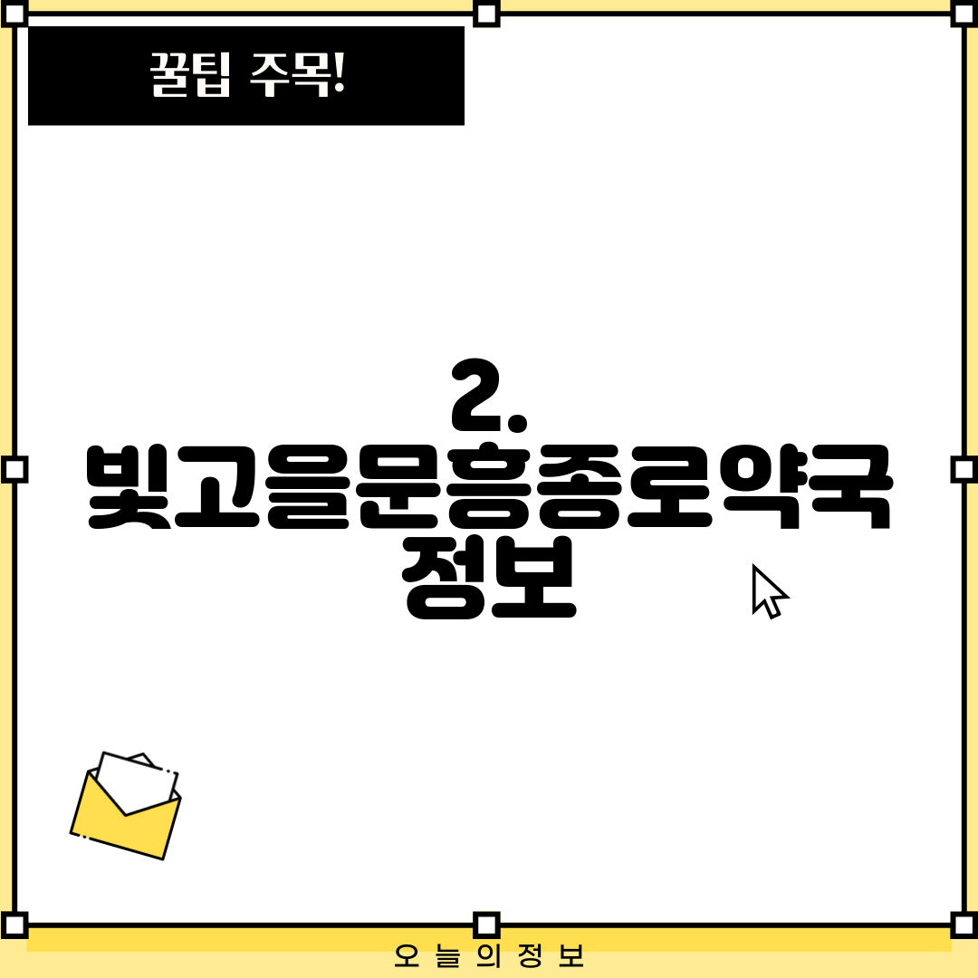 2. 빛고을문흥종로약국 정보