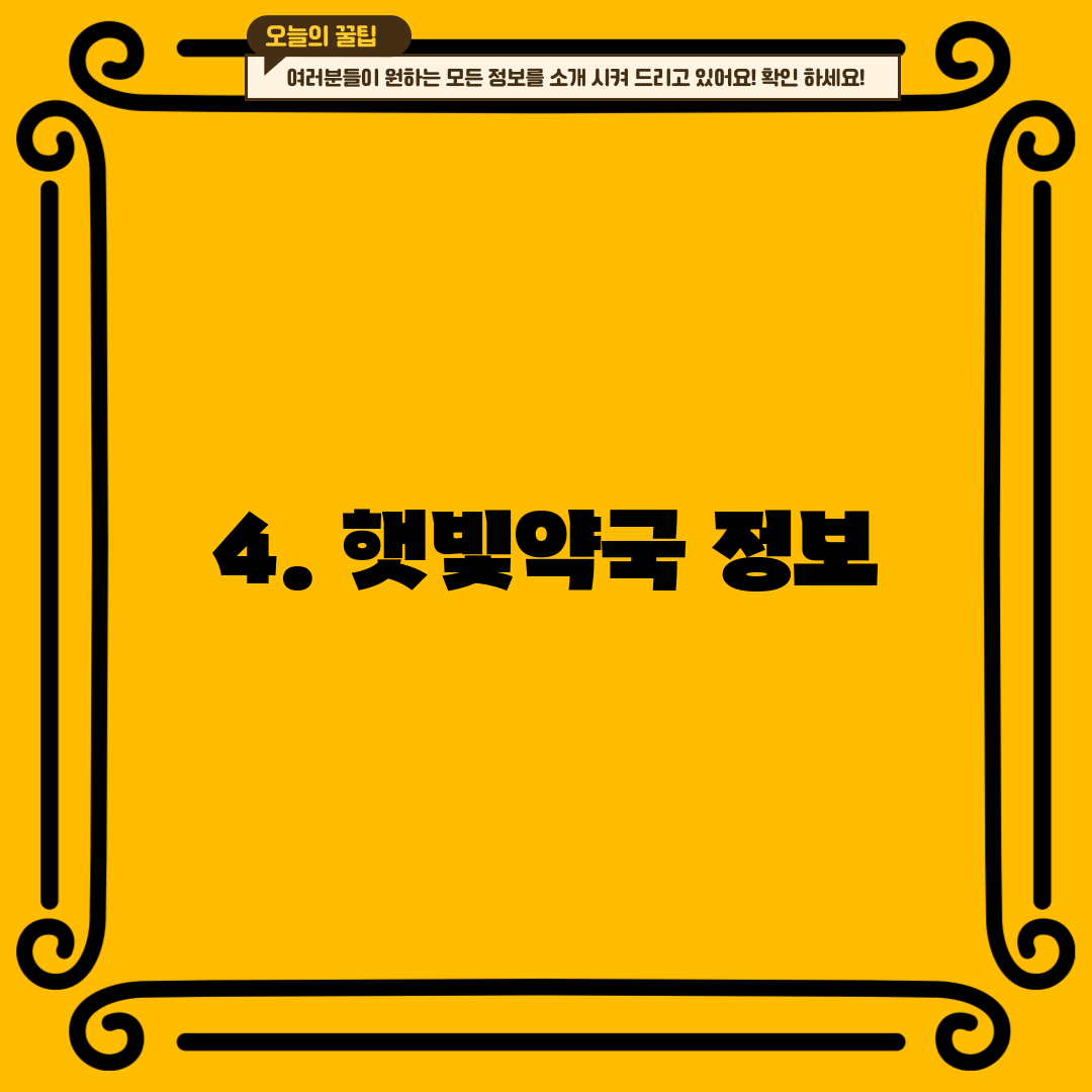 4. 햇빛약국 정보