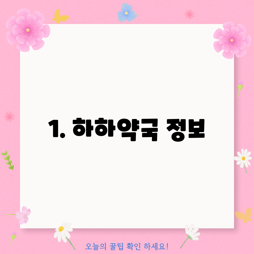 1. 하하약국 정보