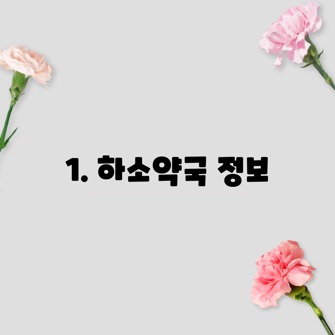 1. 하소약국 정보