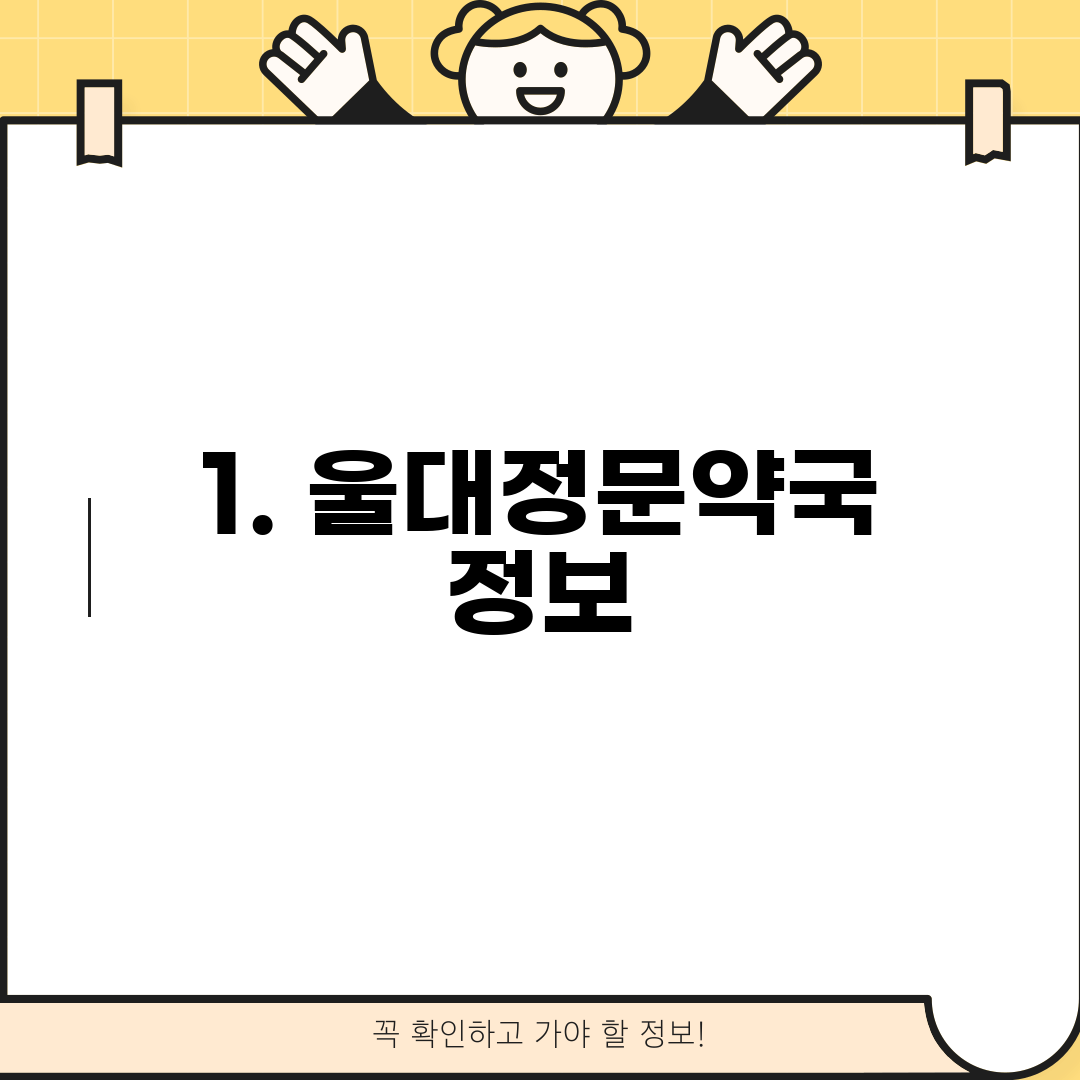 1. 울대정문약국 정보