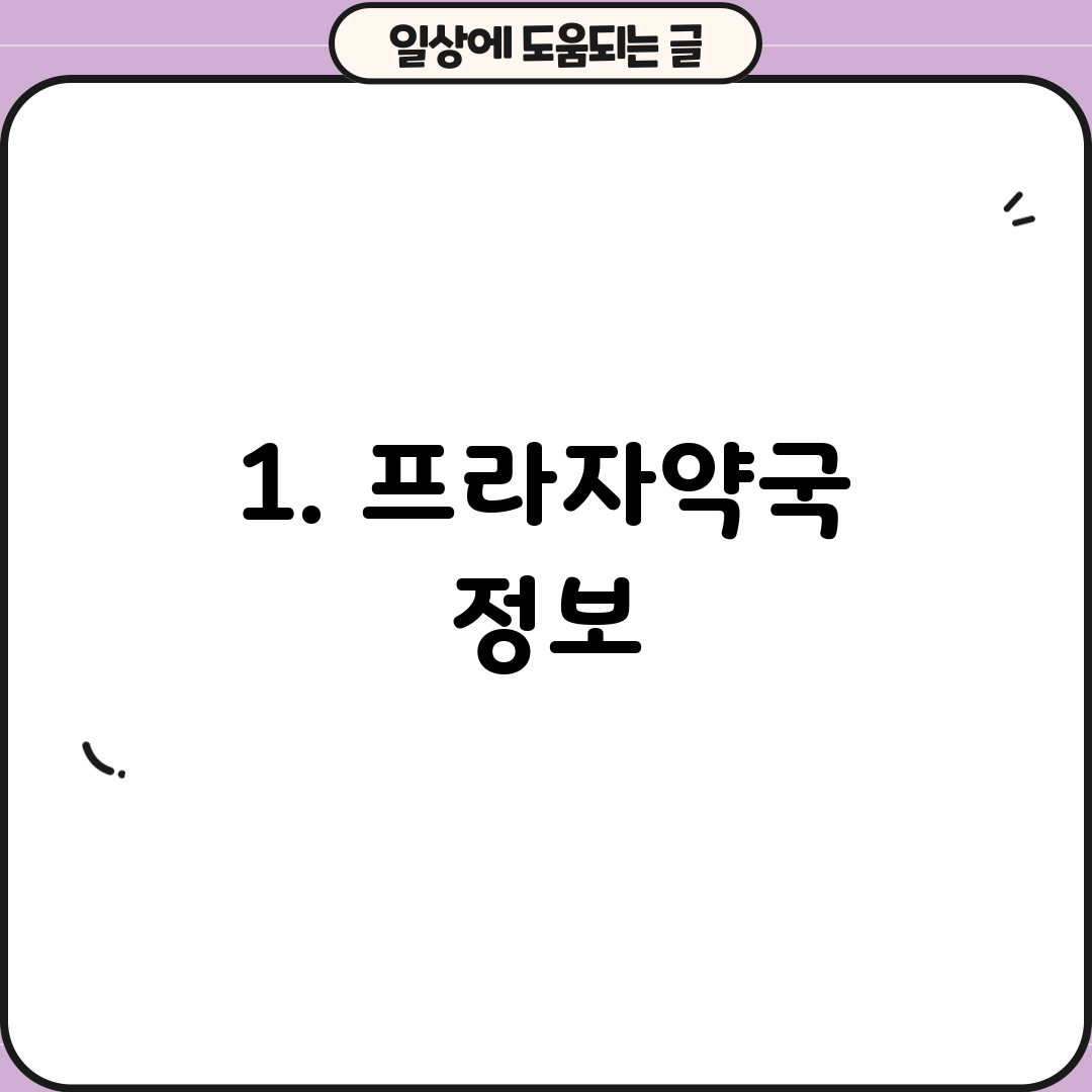 1. 프라자약국 정보