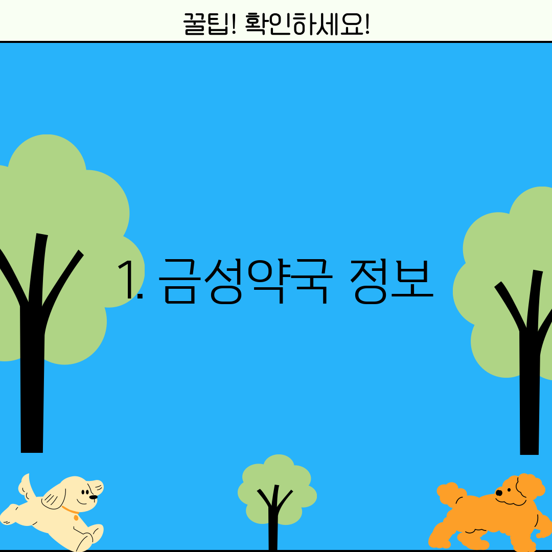 1. 금성약국 정보