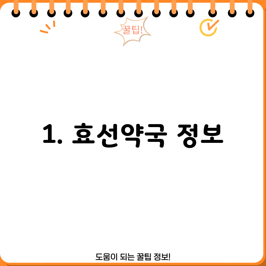 1. 효선약국 정보