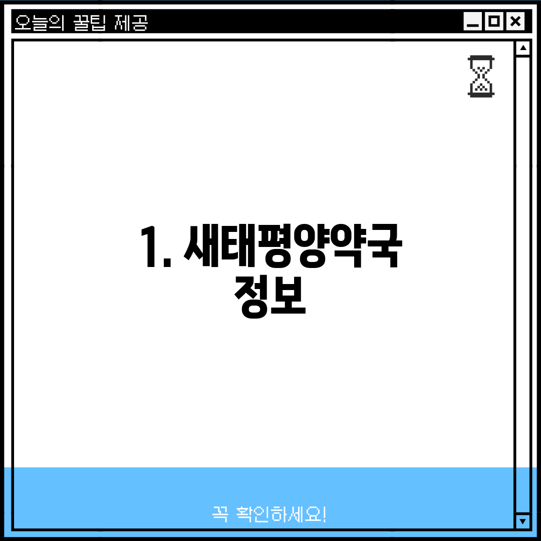 1. 새태평양약국 정보