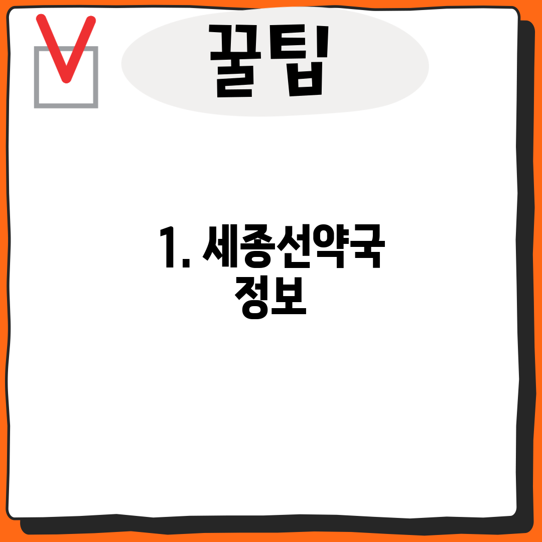 1. 세종선약국 정보