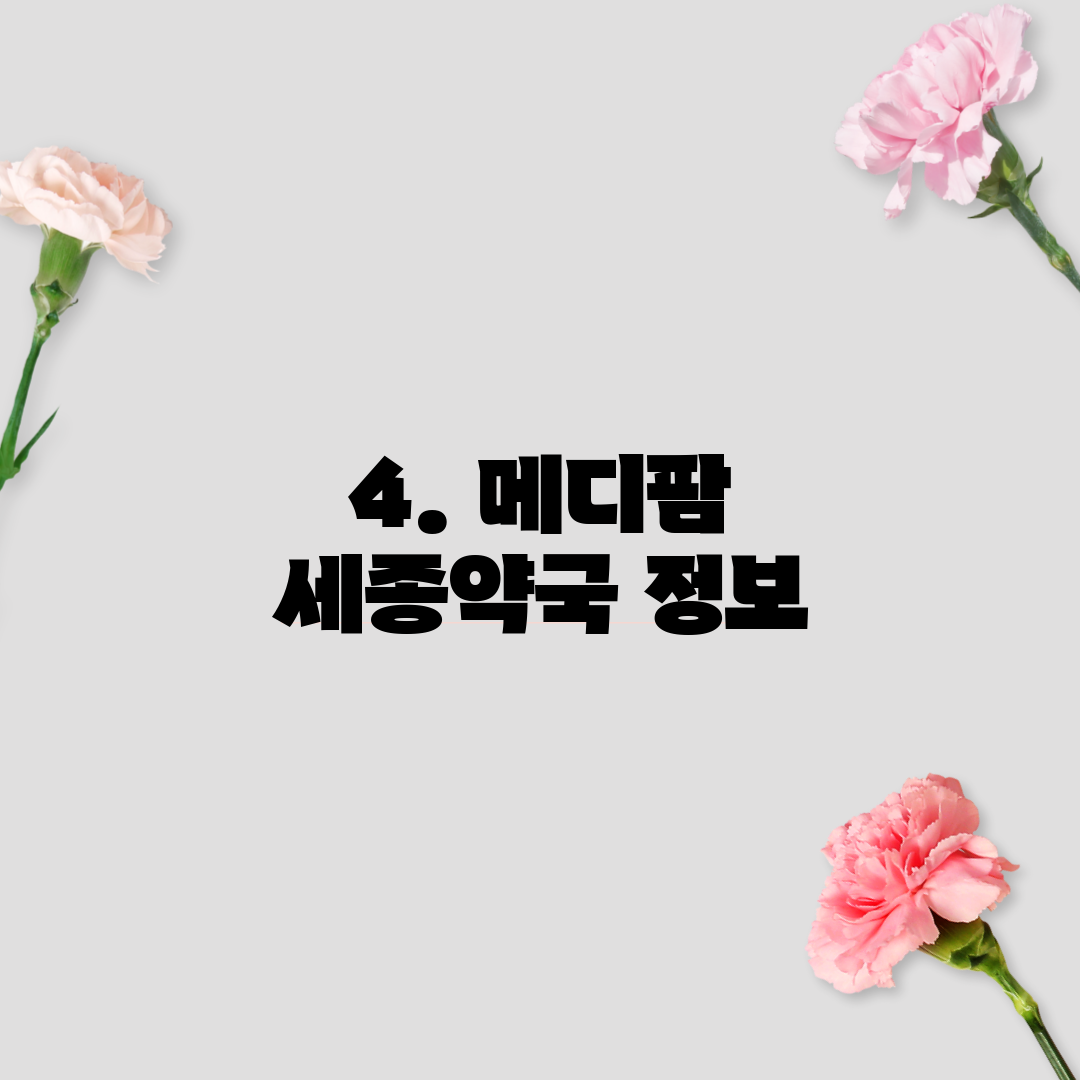 4. 메디팜 세종약국 정보