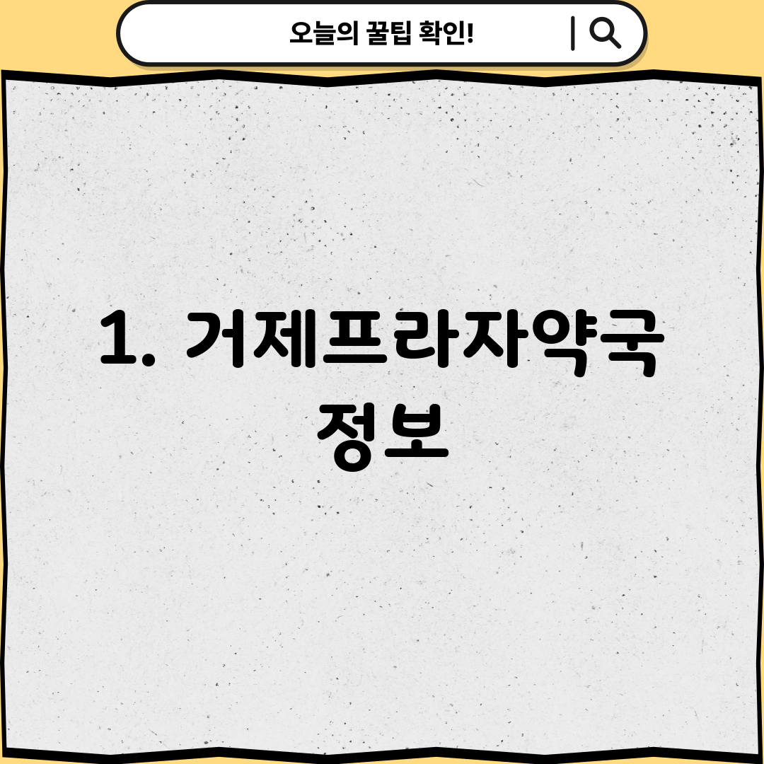 1. 거제프라자약국 정보