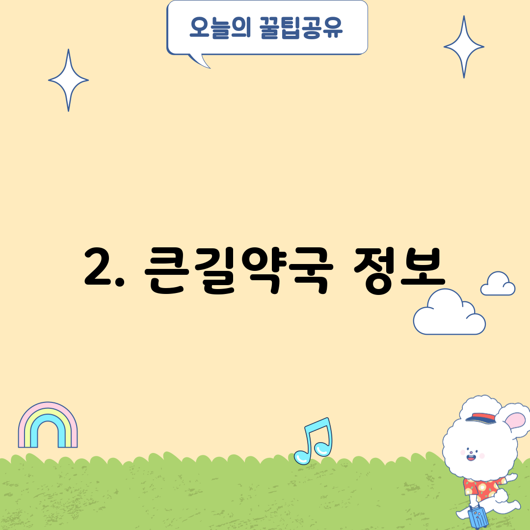 2. 큰길약국 정보