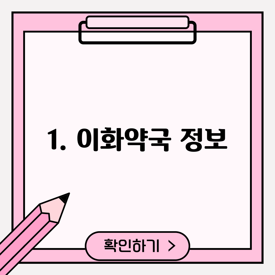 1. 이화약국 정보