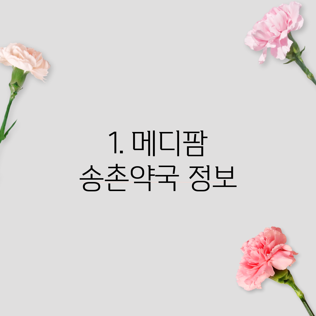 1. 메디팜 송촌약국 정보