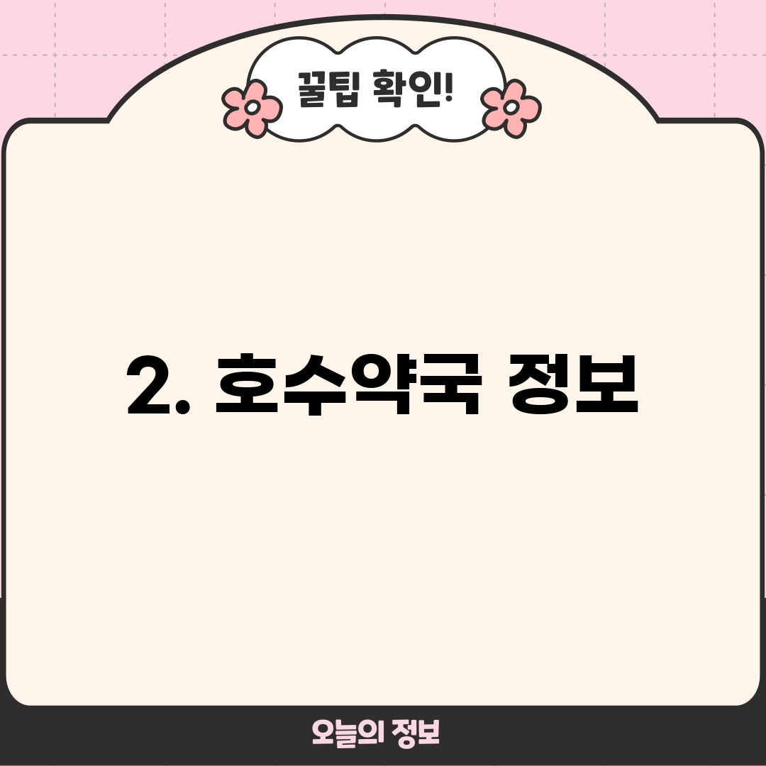 2. 호수약국 정보