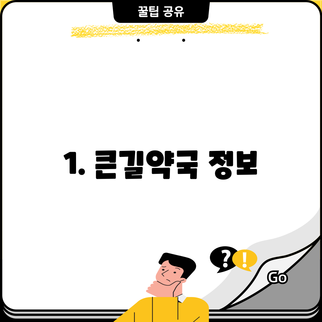 1. 큰길약국 정보
