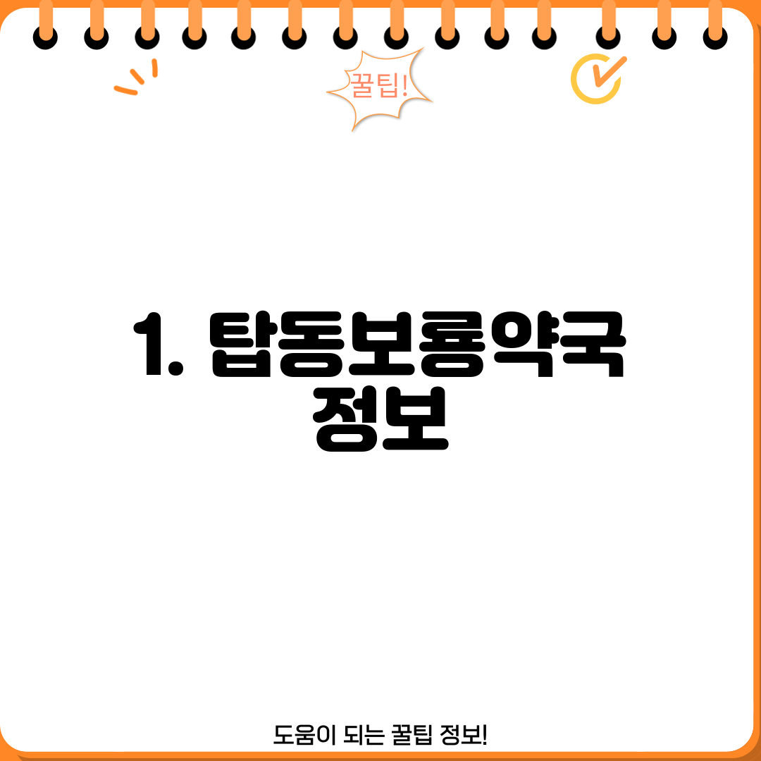 1. 탑동보룡약국 정보