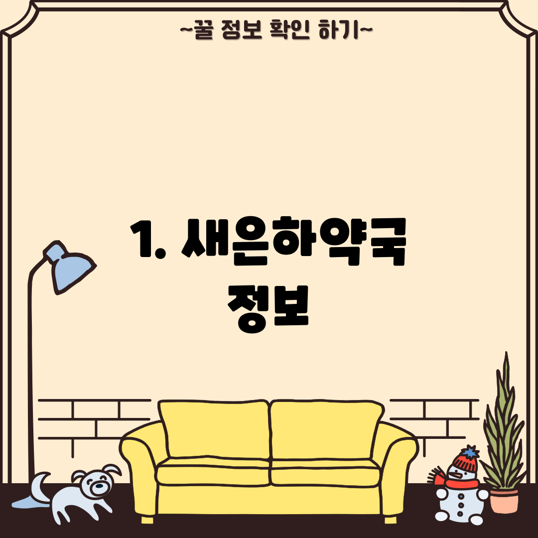 1. 새은하약국 정보