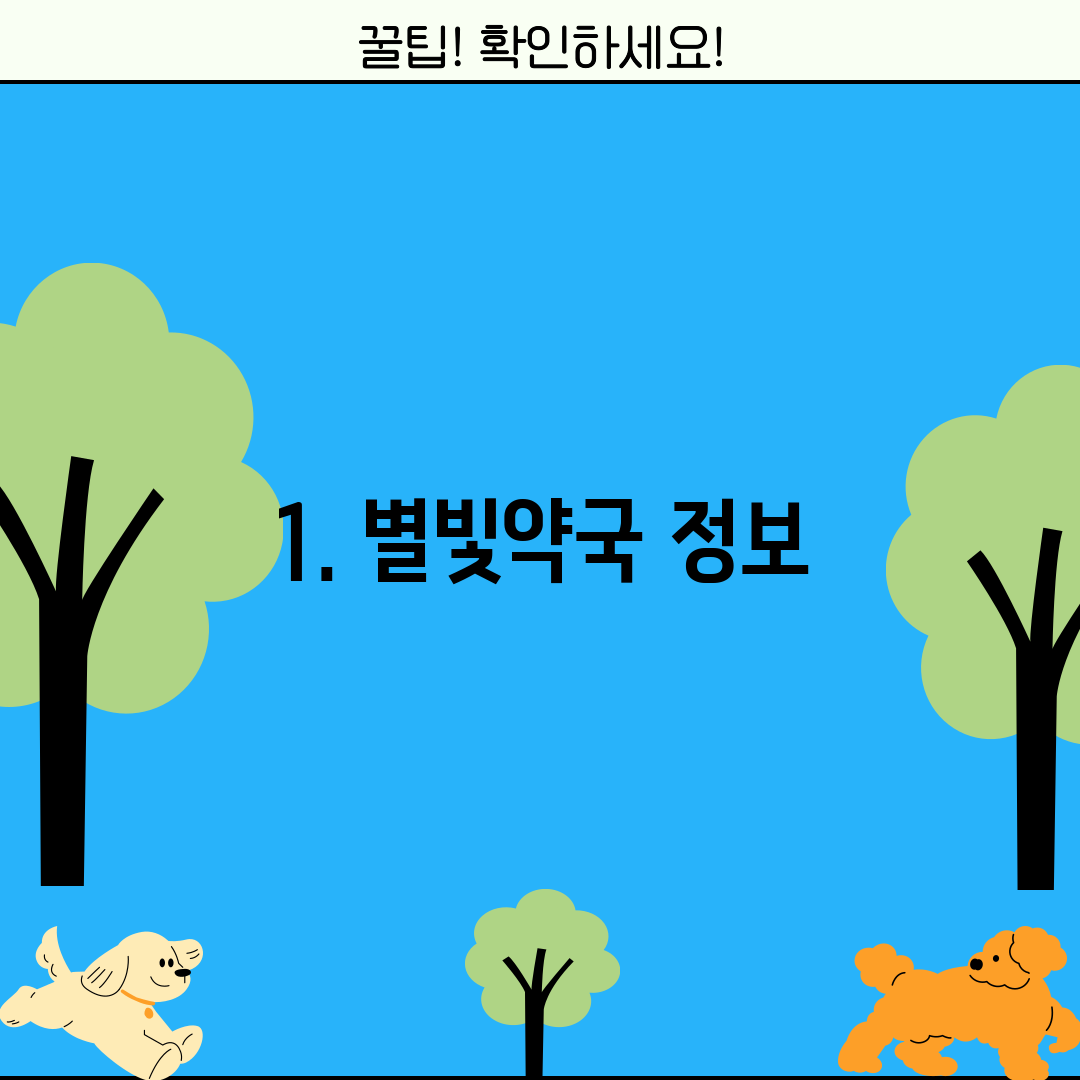 1. 별빛약국 정보