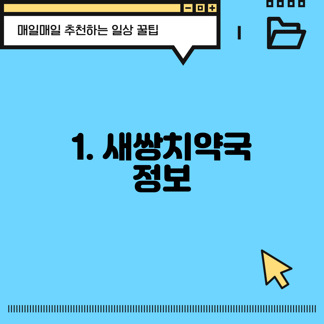 1. 새쌍치약국 정보