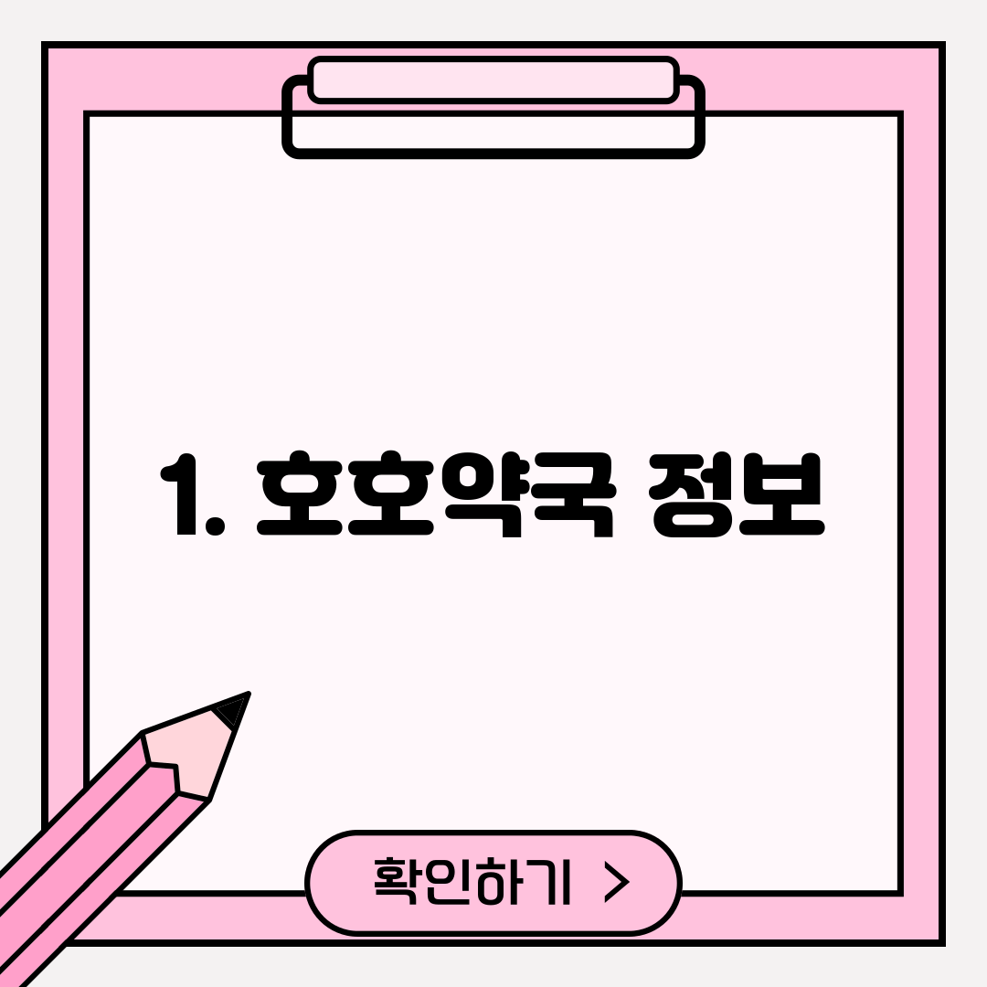 1. 호호약국 정보