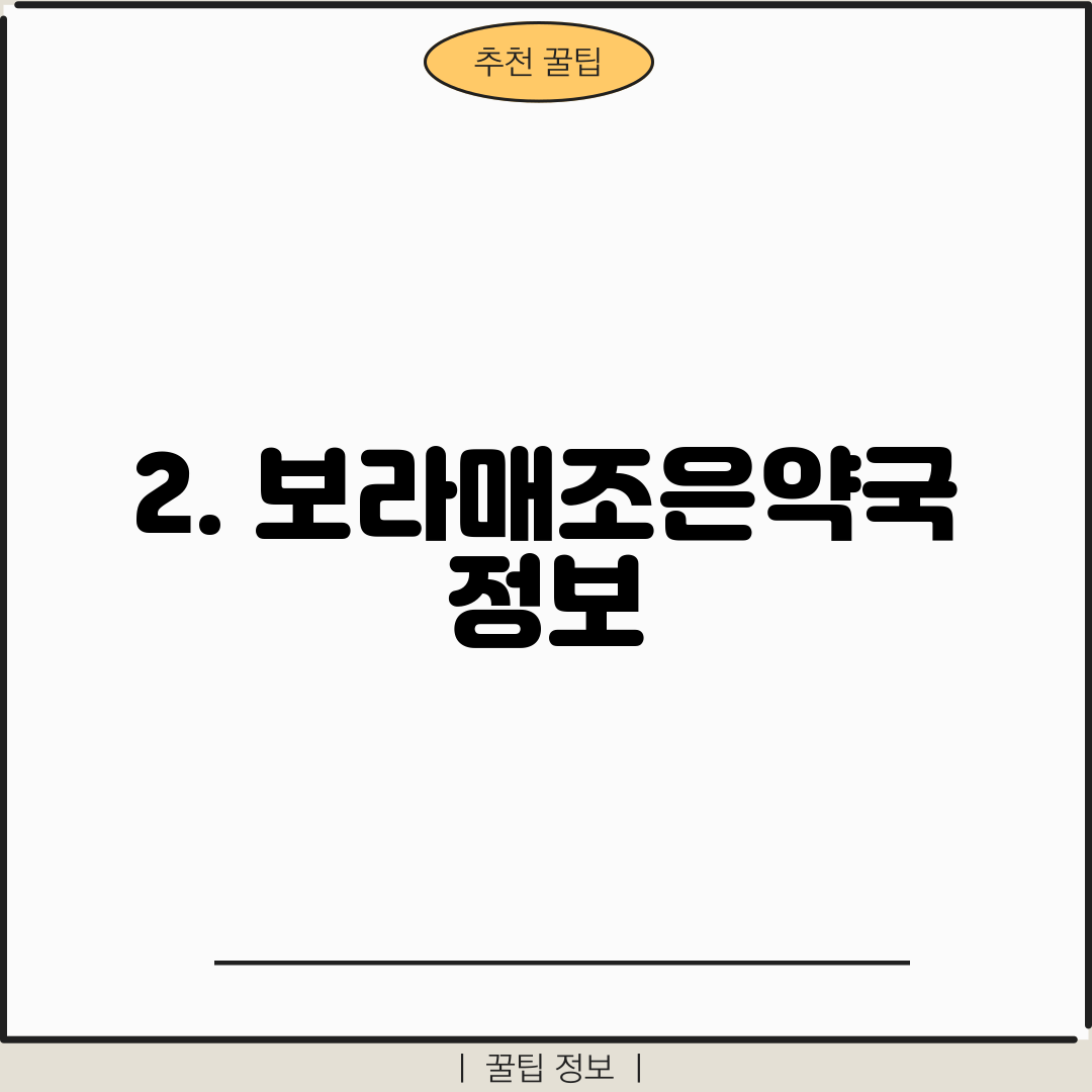 2. 보라매조은약국 정보