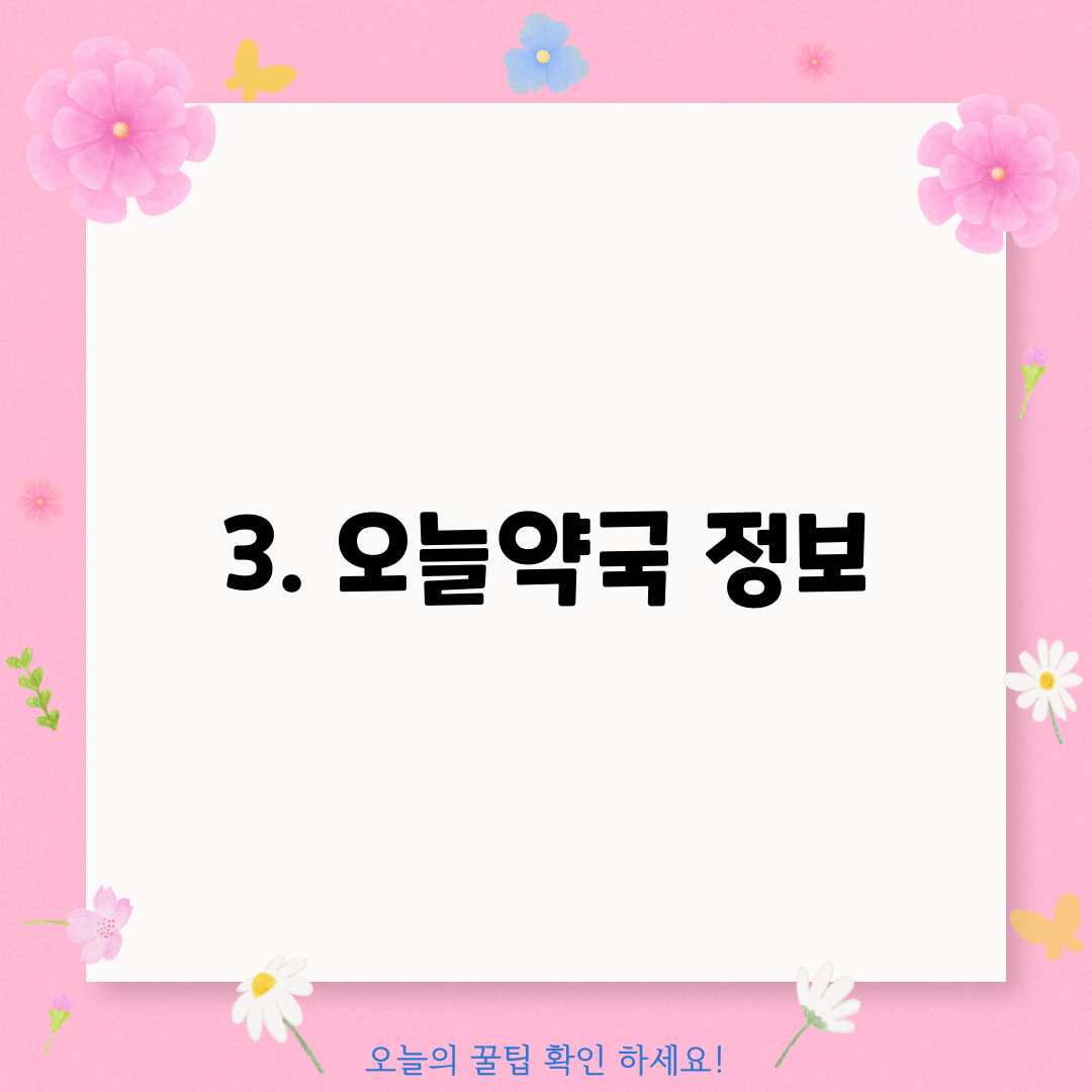 3. 오늘약국 정보
