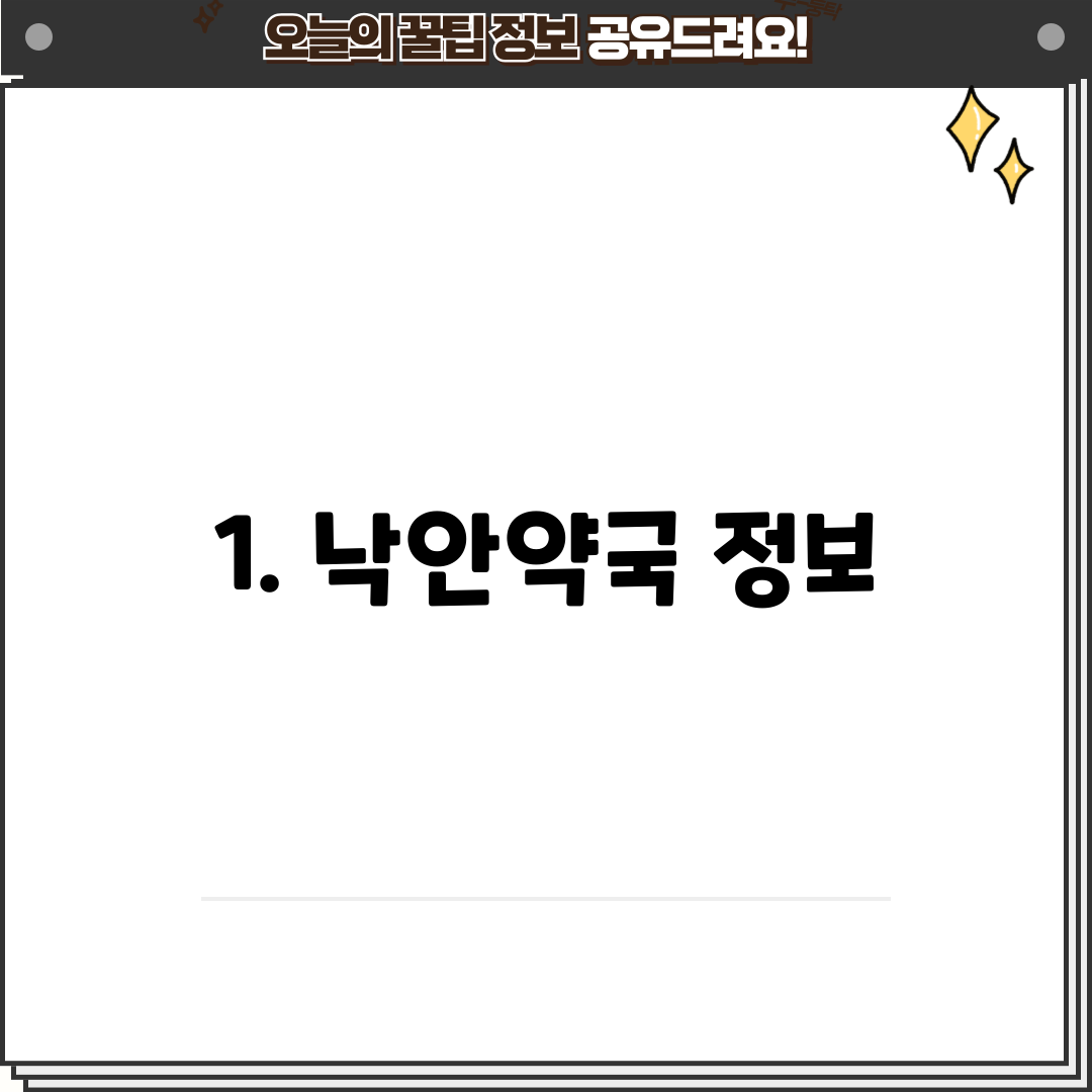 1. 낙안약국 정보