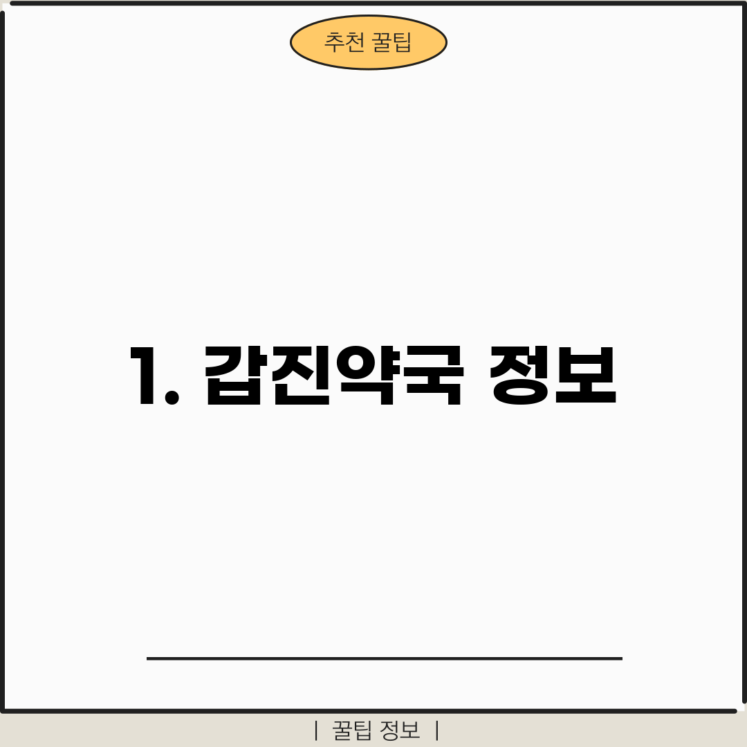 1. 갑진약국 정보