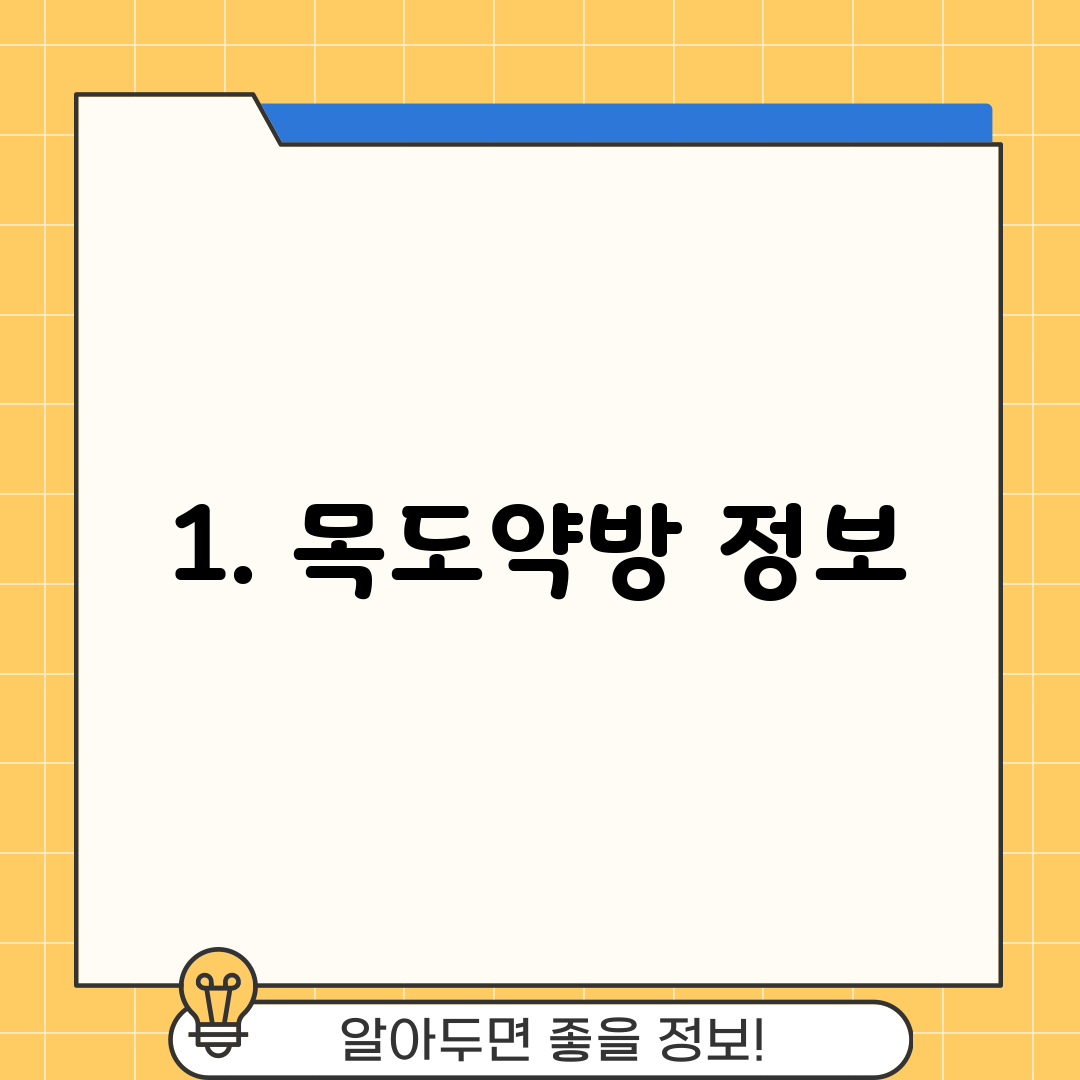 1. 목도약방 정보