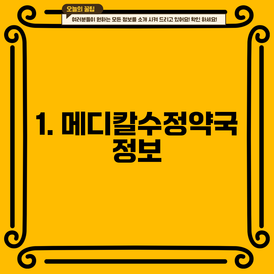 1. 메디칼수정약국 정보