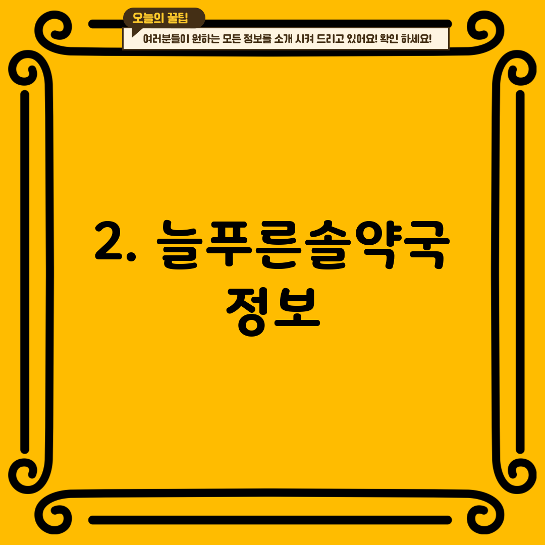 2. 늘푸른솔약국 정보