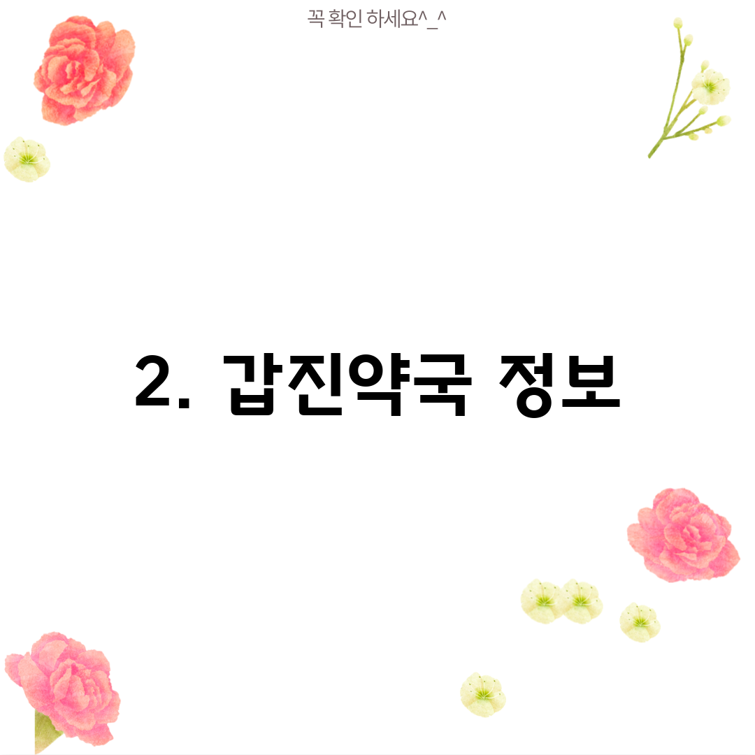 2. 갑진약국 정보