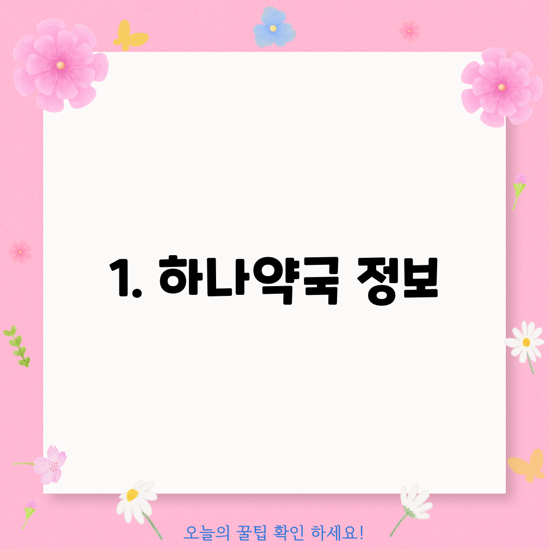 1. 하나약국 정보