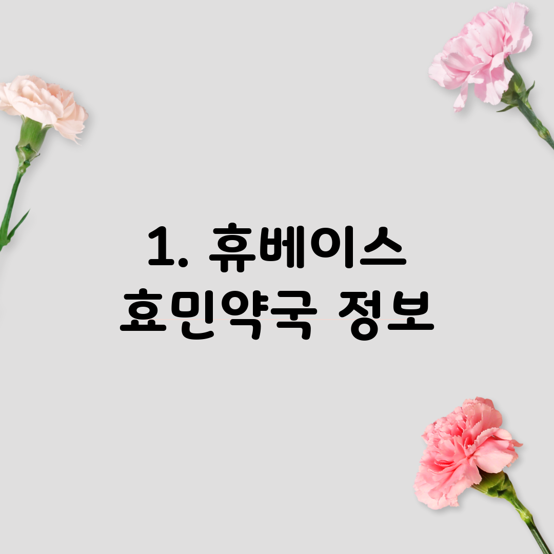 1. 휴베이스 효민약국 정보