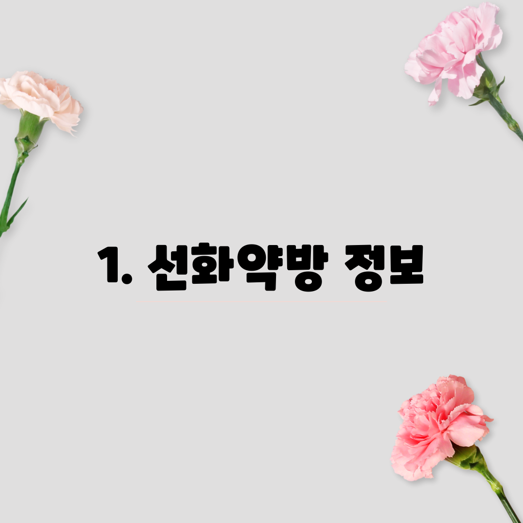 1. 선화약방 정보