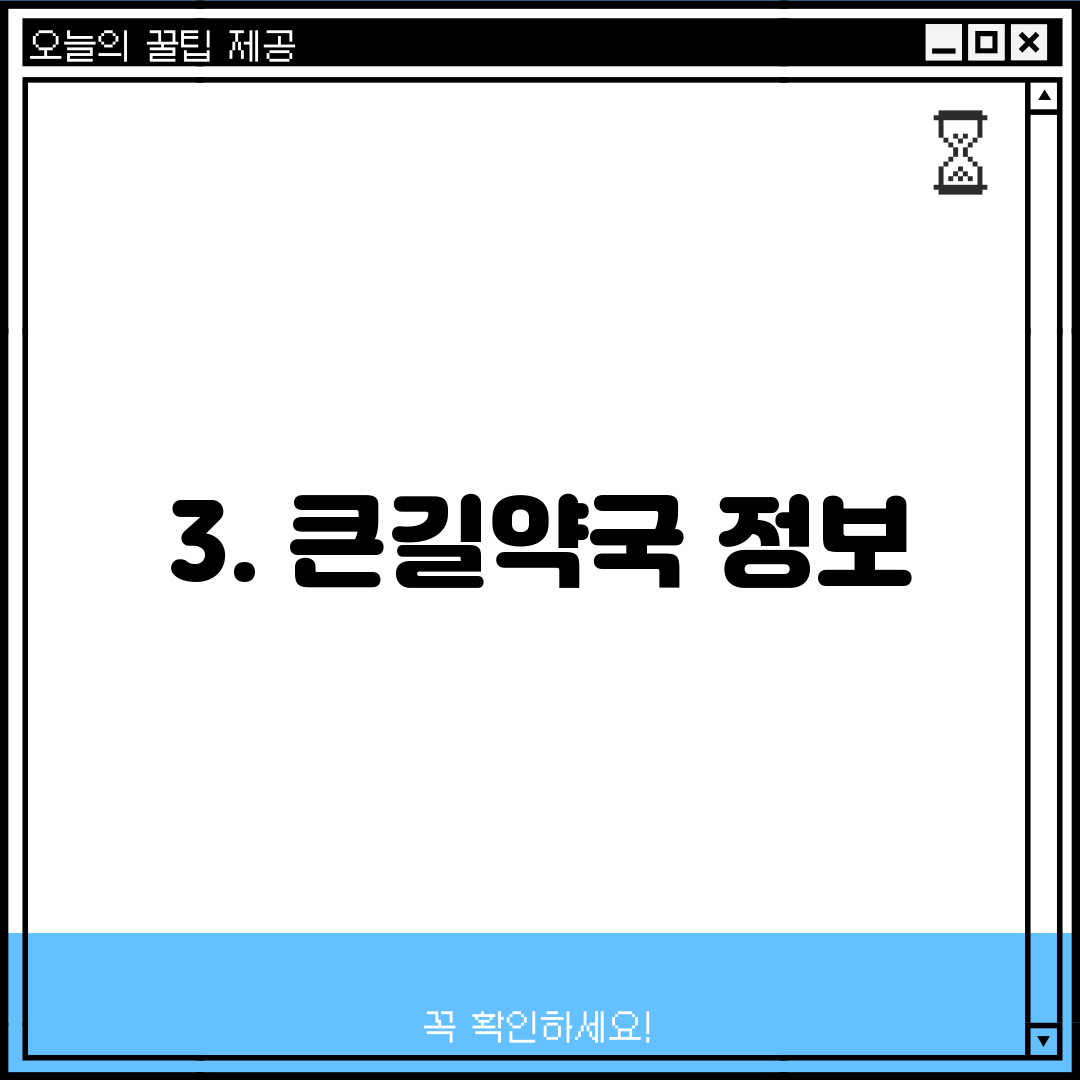 3. 큰길약국 정보