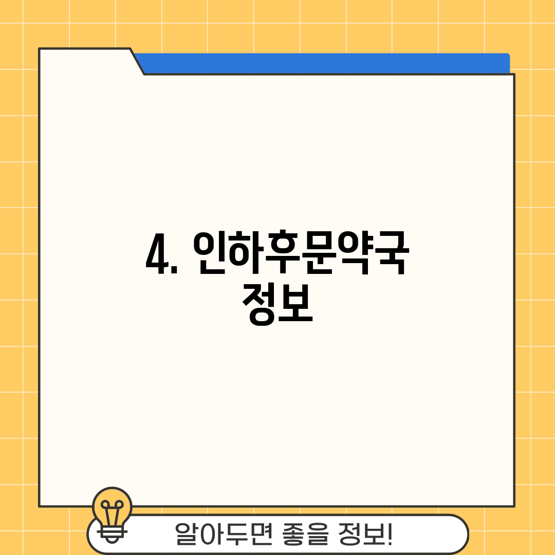 4. 인하후문약국 정보