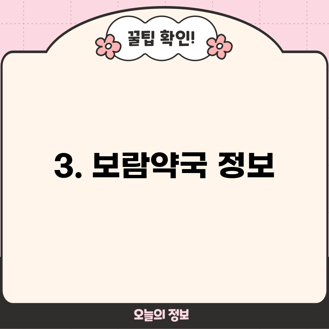 3. 보람약국 정보