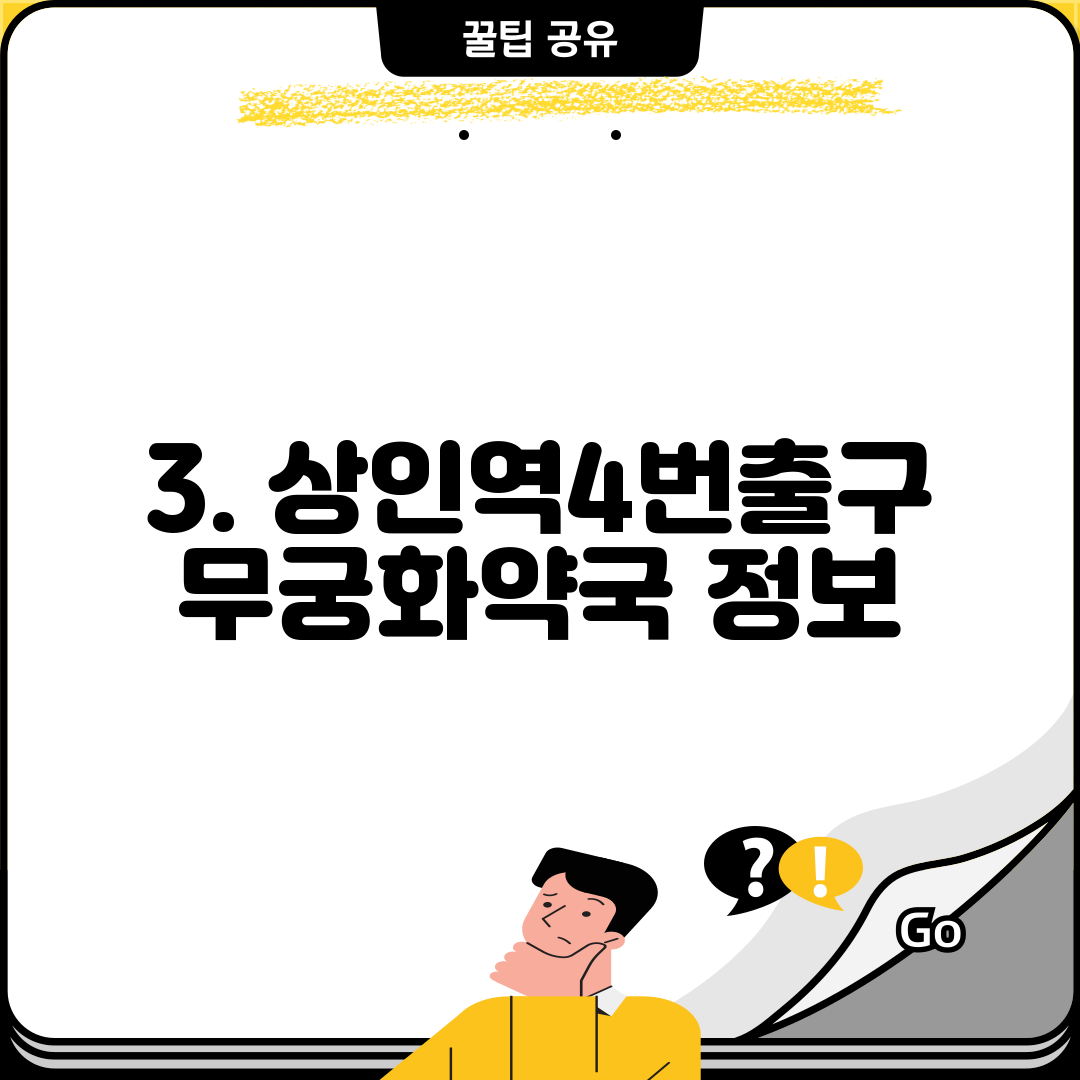3. 상인역4번출구무궁화약국 정보