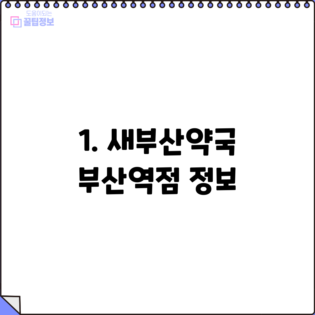 1. 새부산약국 부산역점 정보