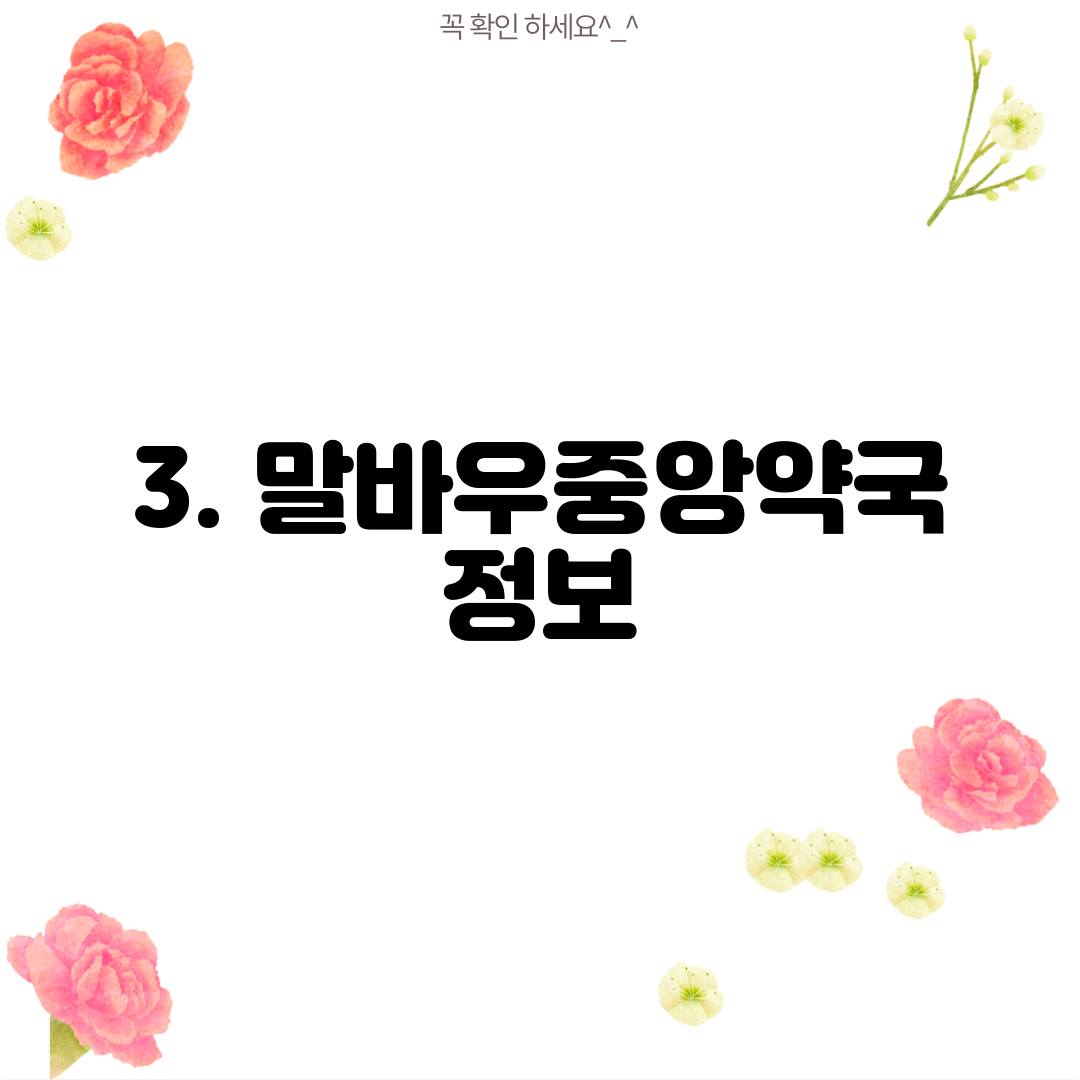3. 말바우중앙약국 정보