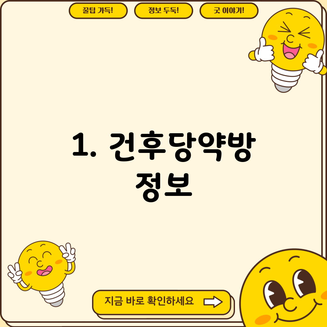 1. 건후당약방 정보