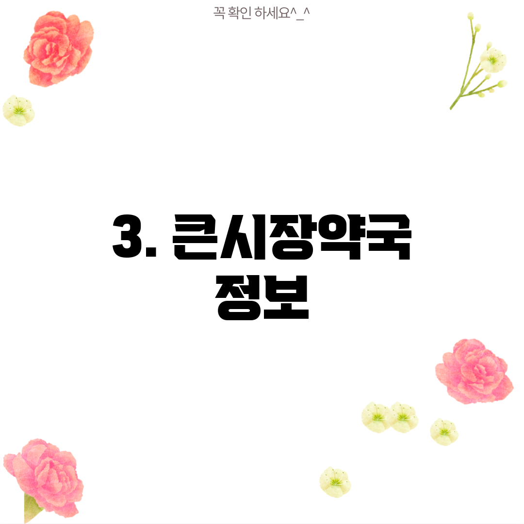 3. 큰시장약국 정보