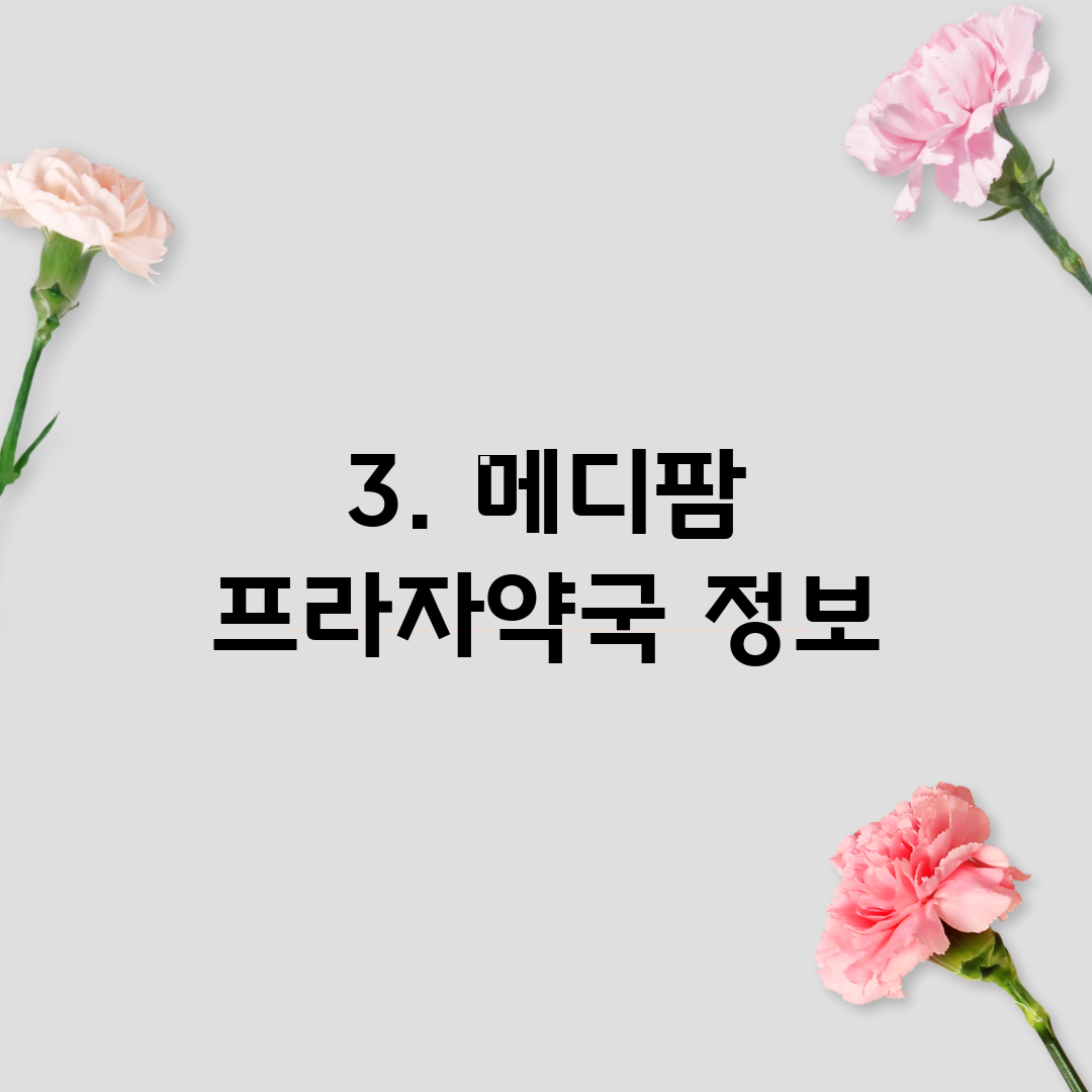 3. 메디팜 프라자약국 정보