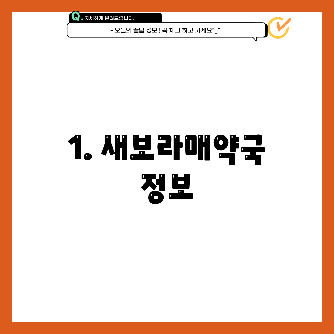 1. 새보라매약국 정보