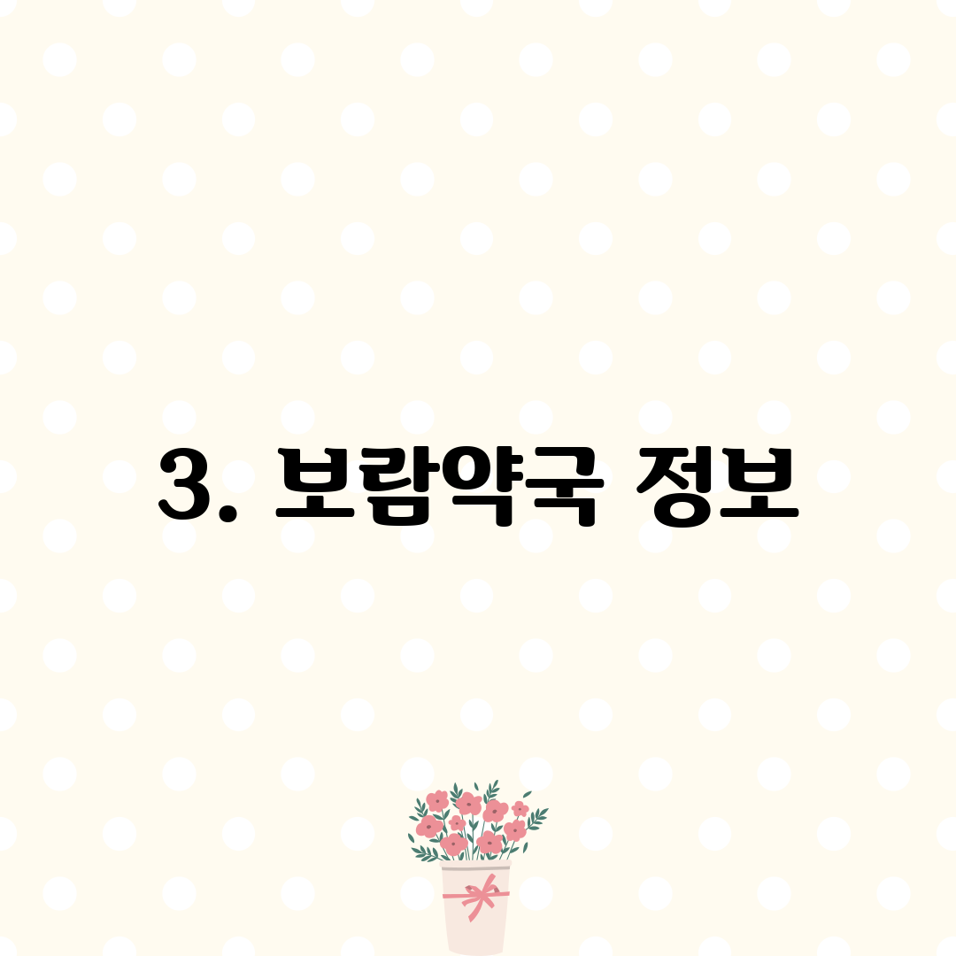 3. 보람약국 정보